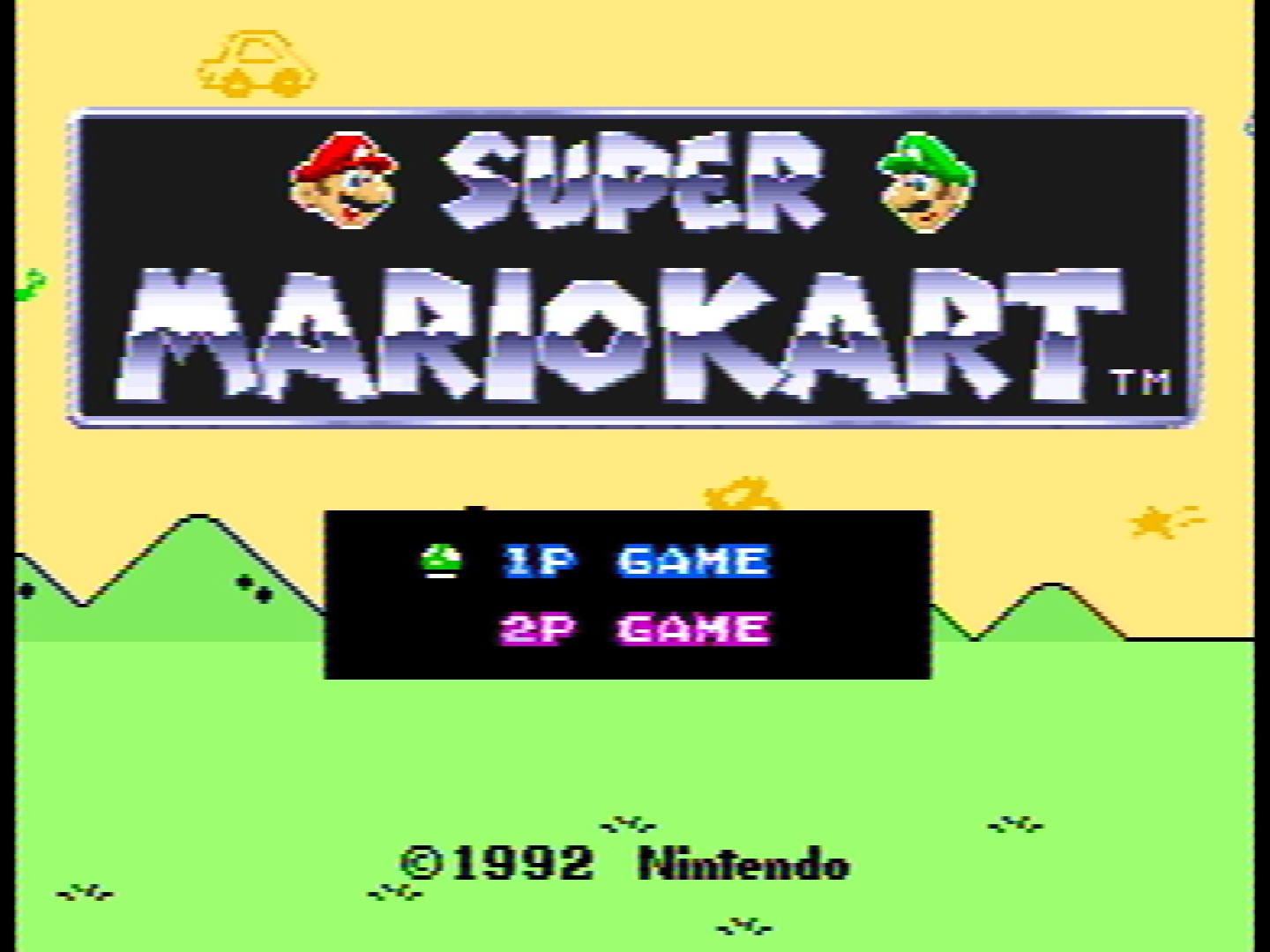 Super Mario Kart with the NTSC shader in ares