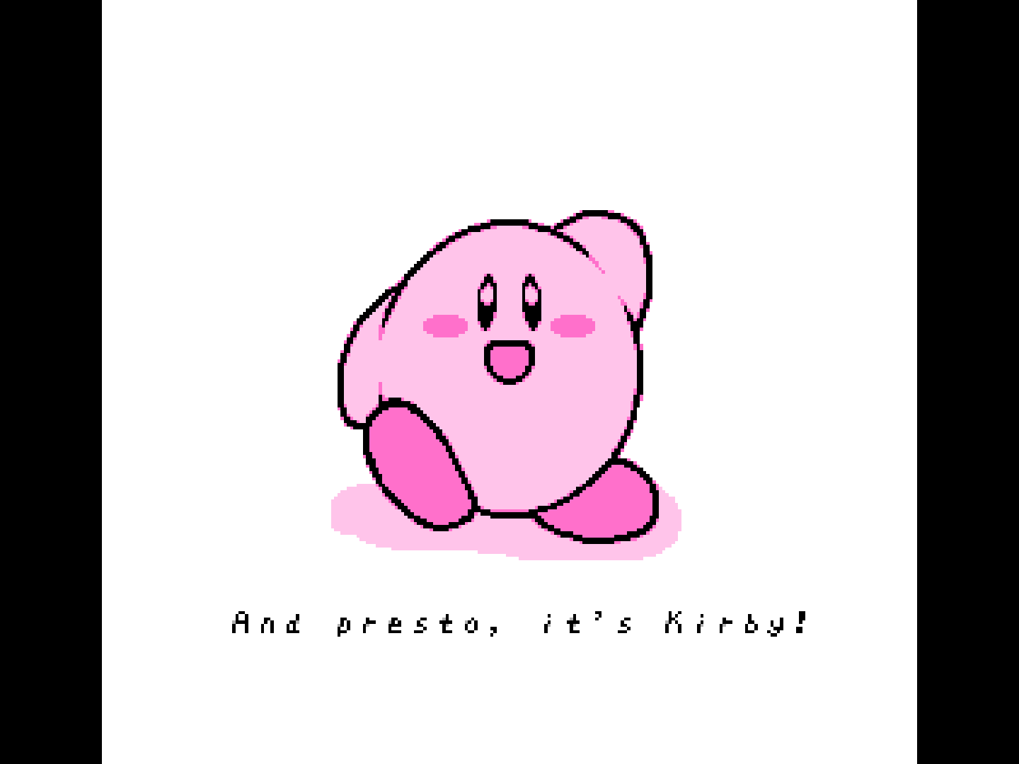 Kirby’s Adventure intro screen at an incorrect ratio